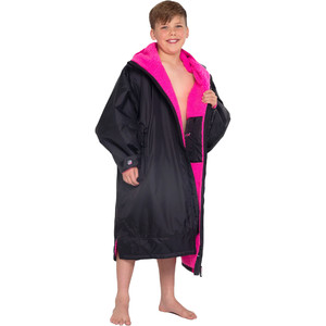 2024 Dryrobe Advance Junior Short Sleeve Change Robe V3 V3KSS - Black / Pink